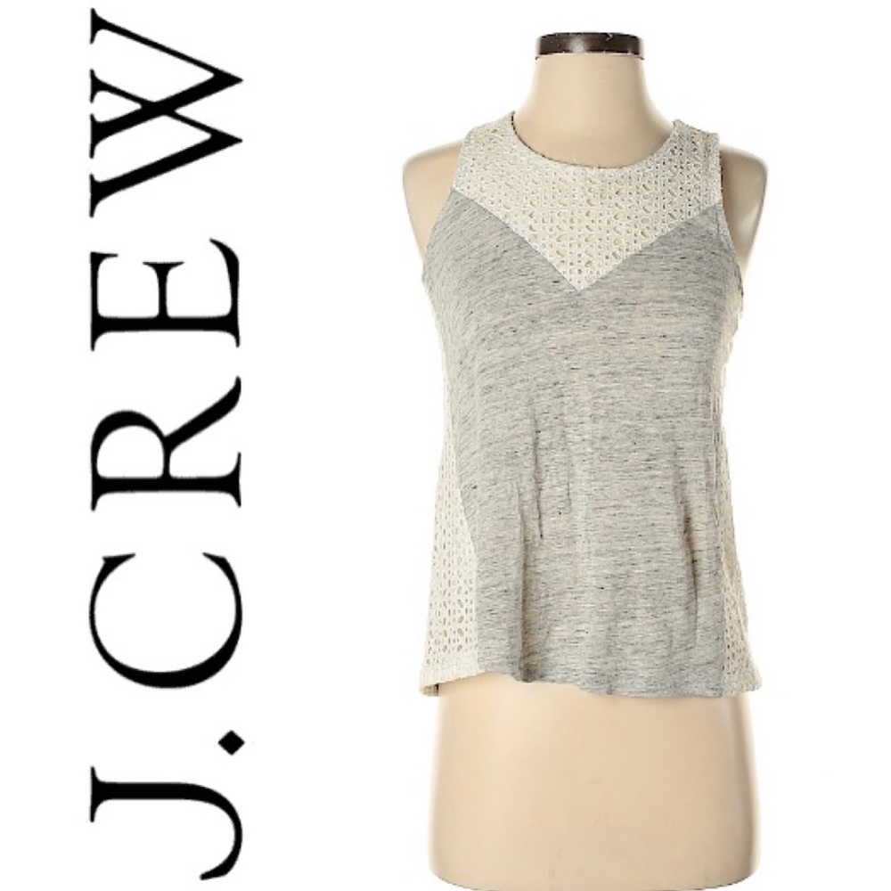 J. Crew grey tank with lace detail XS/S